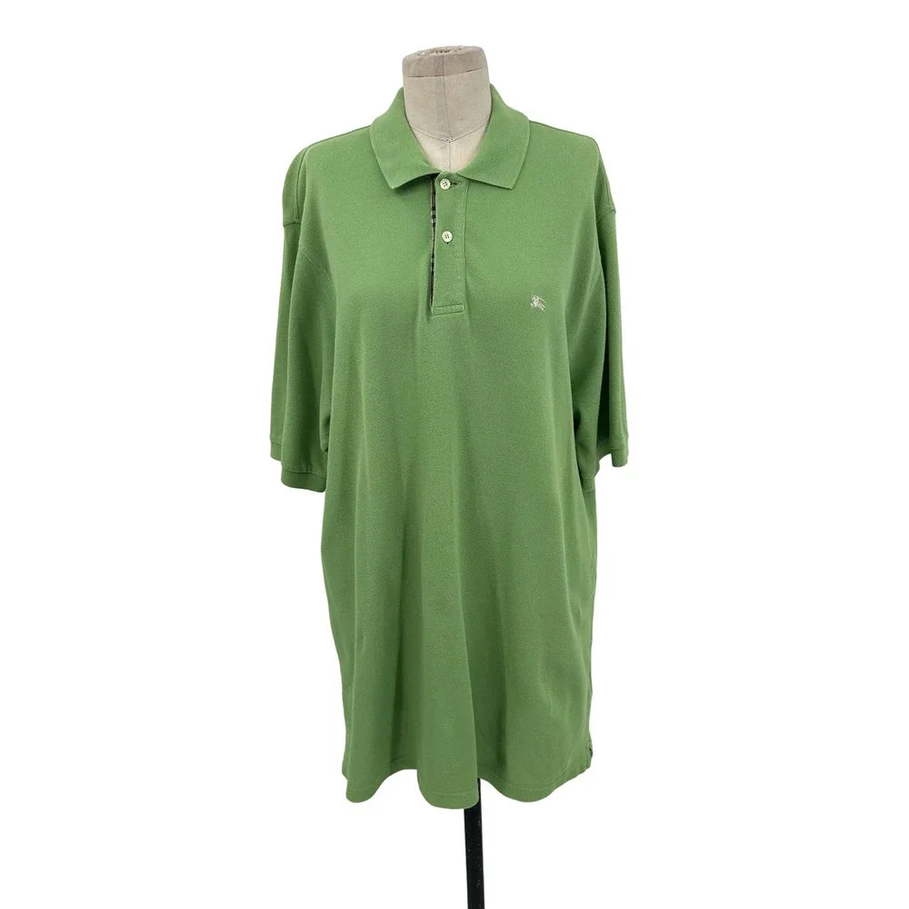 Burberry Men's Lime Green Polo Short Sleeve Shirt Size XL